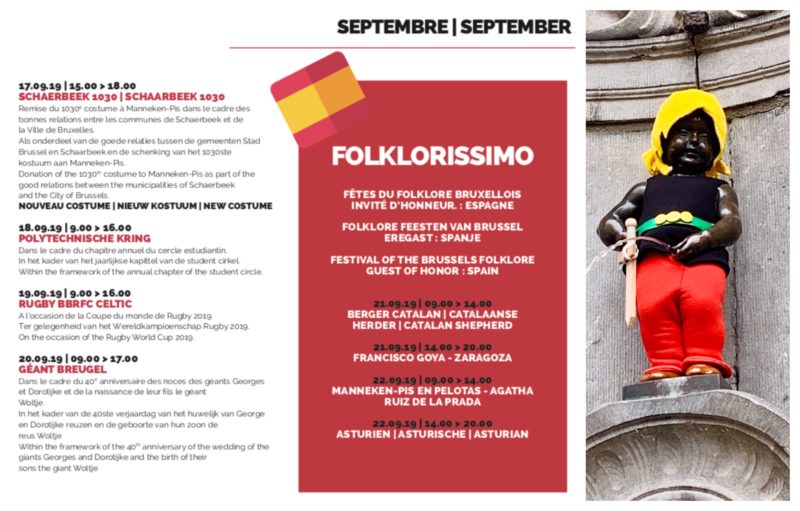 Agenda Manneken-Pis Bruxelles