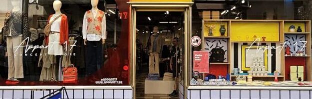 Façade du concept store Appart17 rue des Grands Carmes à Bruxelles